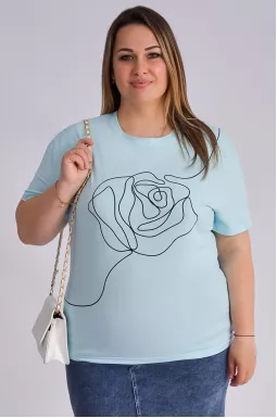 Футболка коротка з квітковим принтом великих розмірів