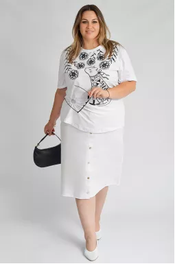 Футболка длинная с принтом больших размеров