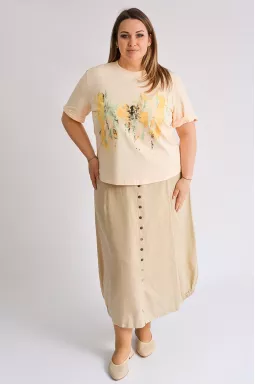 Футболка коротка з абстрактним принтом великих розмірів