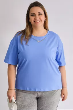 Футболка коротка з прикрасою великих розмірів