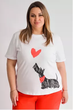 Футболка коротка з креативним принтом великих розмірів