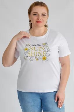 Футболка коротка з написом і принтом великих розмірів