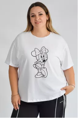 Футболка довга з мультяшним принтом великих розмірів