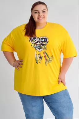 Футболка с креативным принтом больших размеров
