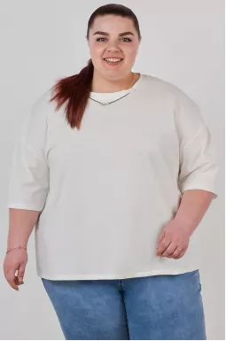 Футболка однотонна зі знімною прикрасою великих розмірів