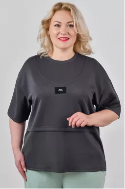 Футболка довга з оригінальним дизайном великих розмірів