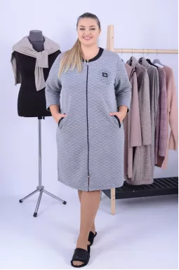 Халат укороченный с декором батал