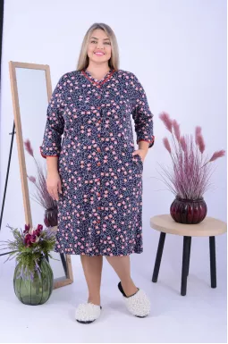 Халат удлиненный на пуговицах батал