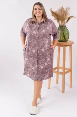 Трикотажный длинный халат супер батал