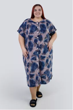 Халат трикотажный с пуговицами супер батал