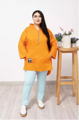 Літнє худі з декором батал