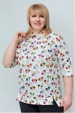 Худі в різнокольоровий візерунок супер батал