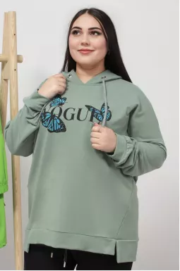 Худі трикотажне з принтом супер батал