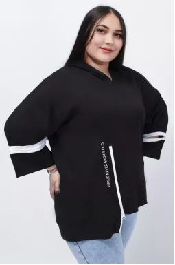 Худі з рукавами трапеція з блискавками батал