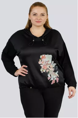 Худи с мультяшным принтом больших размеров