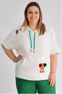 Худі з яскравими нашивками великих розмірів