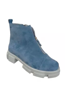 Ботинки в цвете деним замшевые больших размеров