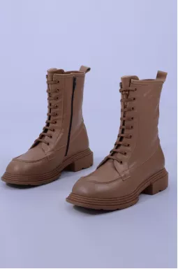 Кожаные деми ботинки на шнуровке больших размеров