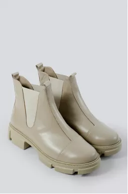 Черевики челсі бежеві шкіряні великих розмірів