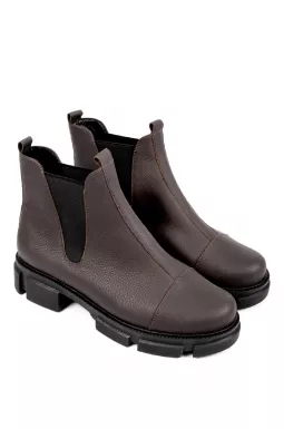 Ботинки коричневые на тракторной подошве больших размеров