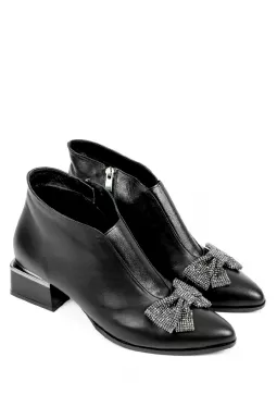 Черевики шкіряні з прикрасою бант великих розмірів