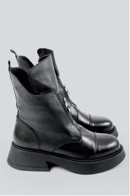 Ботинки черные с украшением больших размеров