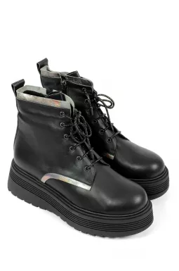 Ботинки кожаные с перламутровыми вставками больших размеров