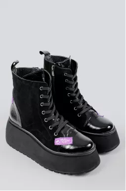 Ботинки лаковые на массивной подошве больших размеров