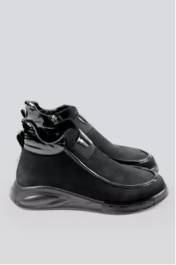 Комфортні черевики нубук та лак великих розмірів