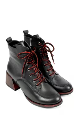 Черевики на підборах  у чорно-червоних кольорах великих розмірів