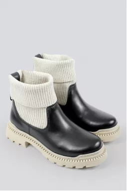 Черевики шкіряні з тканевою резинкою великих розмірів