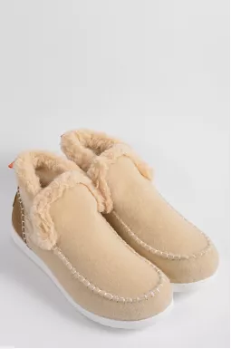 Ботинки с валяной фактурой и акцентной пяткой больших размеров