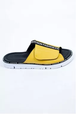 Шлепанцы яркие с надписью больших размеров