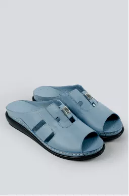 Комфортные шлепки в цвете деним больших размеров