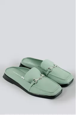 Ментоловые мюли на широкую ножку больших размеров