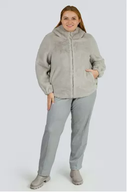 Элегантная шуба с молнией больших размеров