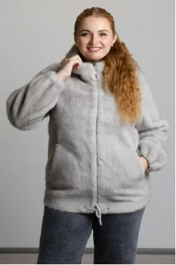 Шуба серая больших размеров