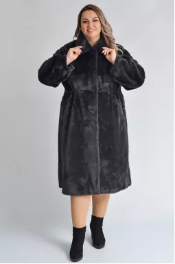 Елегантна шуба з широкими рукавами великих розмірів