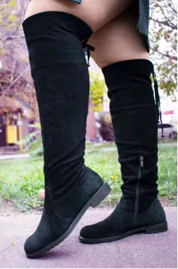 Ботфорты замшевые "еврозима" больших размеров