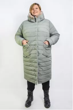 Пальто з хутром мутон