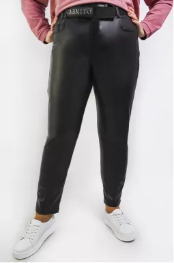 Брюки 7/8 з поясом еко-шкіра