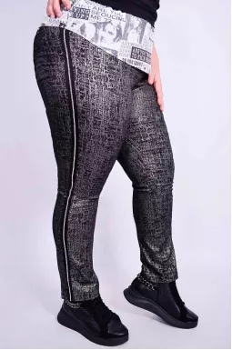 Брюки 7/8 срібло батал