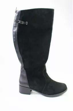 Чоботи замшеві зі шкіряними вставками зимові великих розмірів