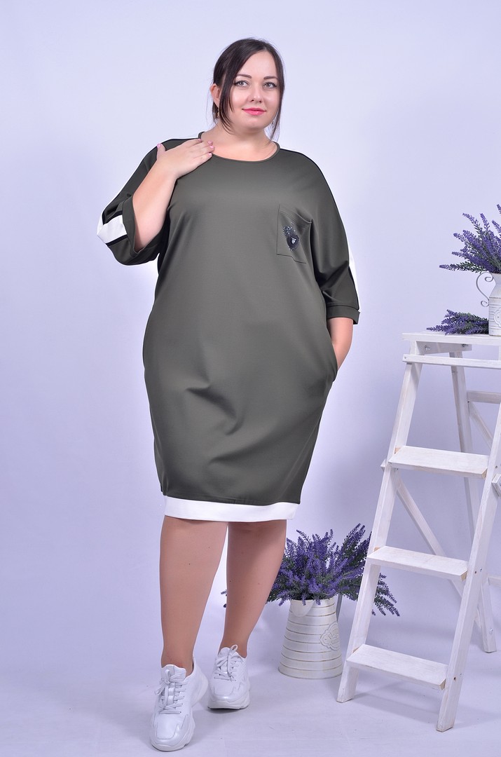 Сукня хакі повсякденна батал