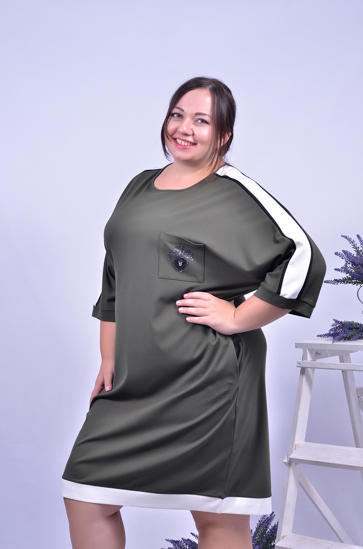 Сукня хакі повсякденна батал