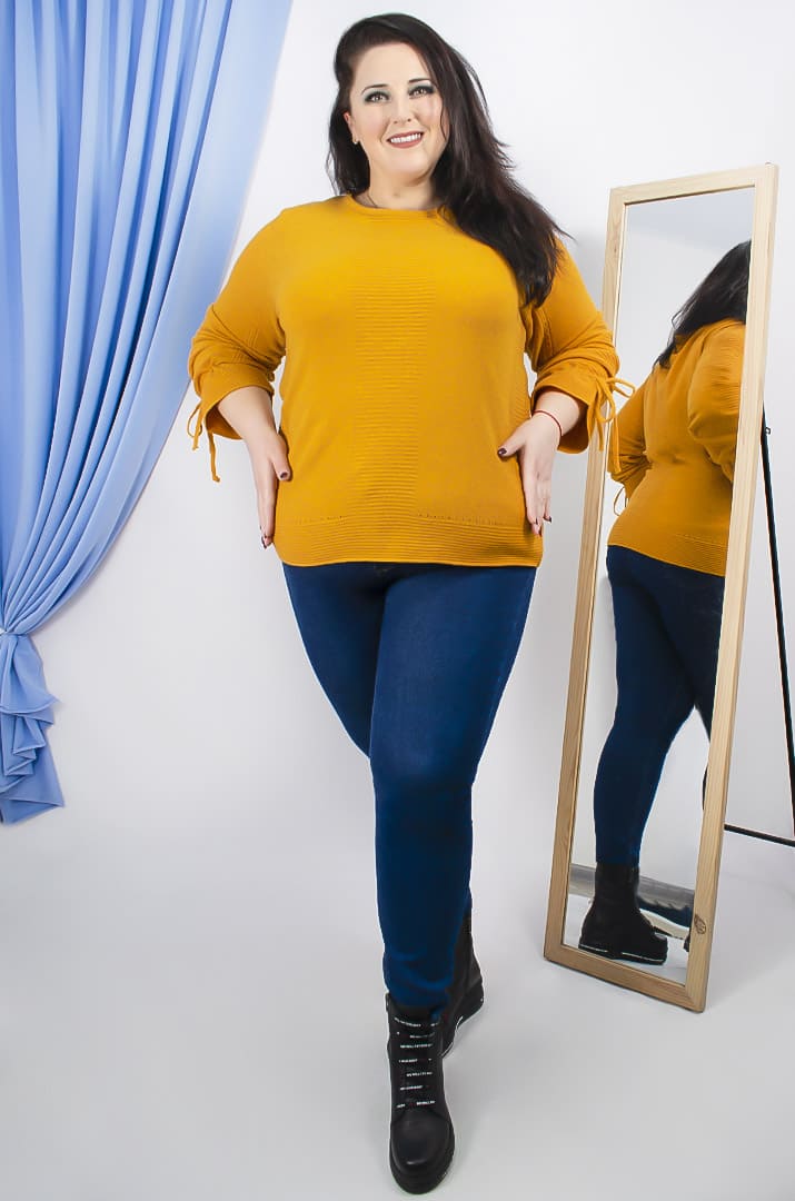 Теплый шерстяной джемпер батал