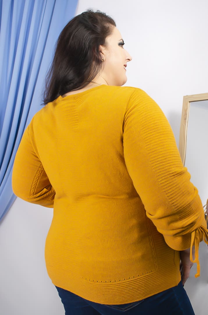 Теплый шерстяной джемпер батал