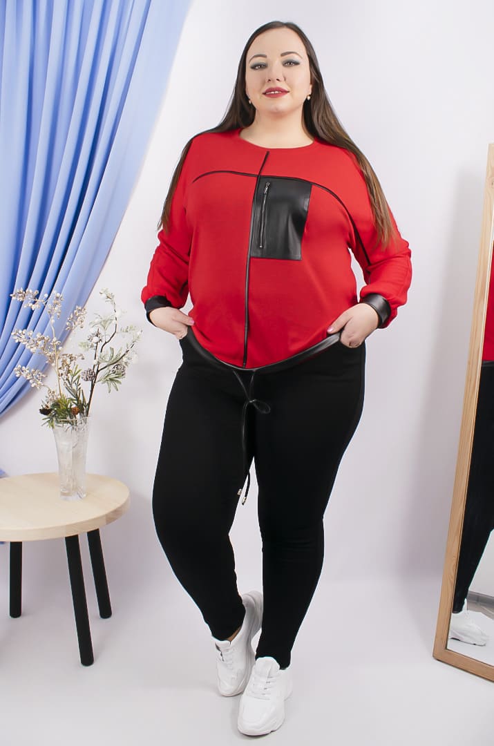 Bluza_teplaya_s_kozhanymi_vstavkami_batal_pishna_krasa Блуза тепла зі шкіряними вставками батал