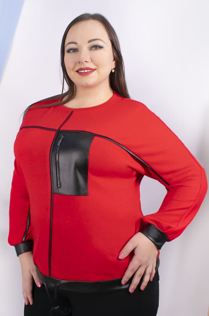 Bluza_teplaya_s_kozhanymi_vstavkami_batal_pishna_krasa Блуза тепла зі шкіряними вставками батал