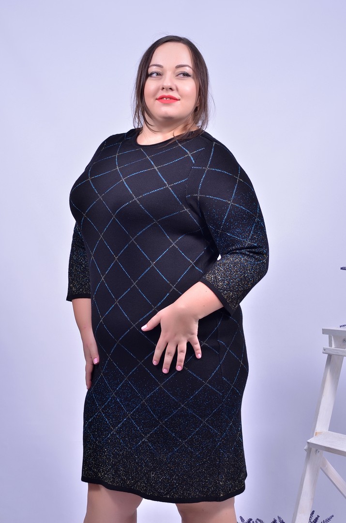 Сукня повсякденна коротка з прикрасою батал